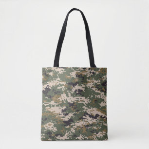 Green Digital Camouflage Pattern Tote Bag