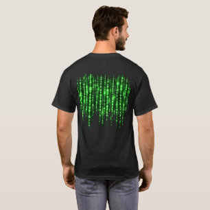 Green Digital Code Rain – Cyberpunk Matrix Style T-Shirt