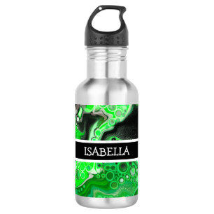 Green Digital Fluid Marble Art Personalised   532 Ml Water Bottle