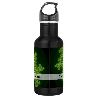 Green  digital fractal pattern 532 ml water bottle