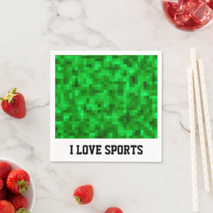 Green Digital Turf Sports Field Football Soccer Napkin