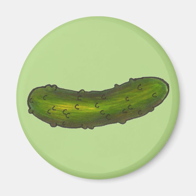 Green Dill Pickle Food Foodie Pickles Kitchen Deli Magnet (Front)