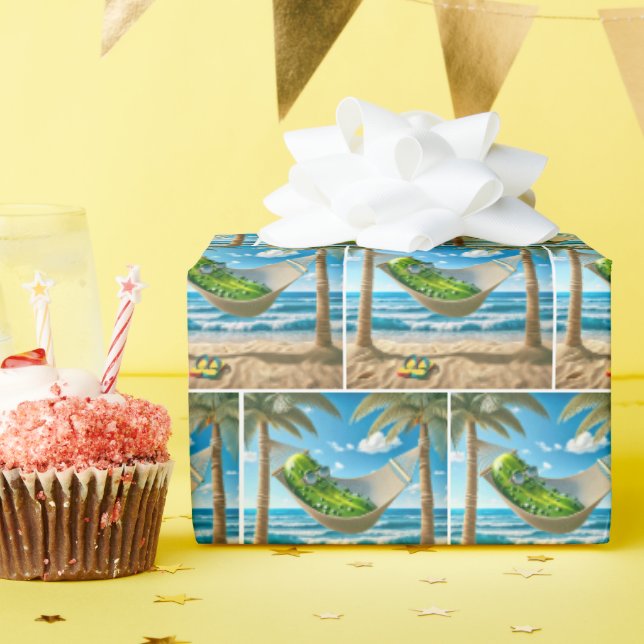 Green Dill Pickle In a Hammock Wrapping Paper (Birthday Party)