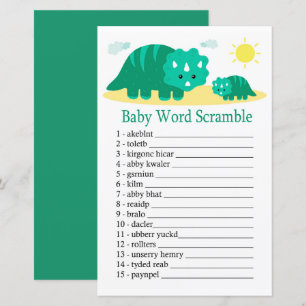 Green Dino Baby word scramble game