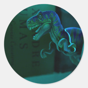 Green Dino Classic Round Sticker