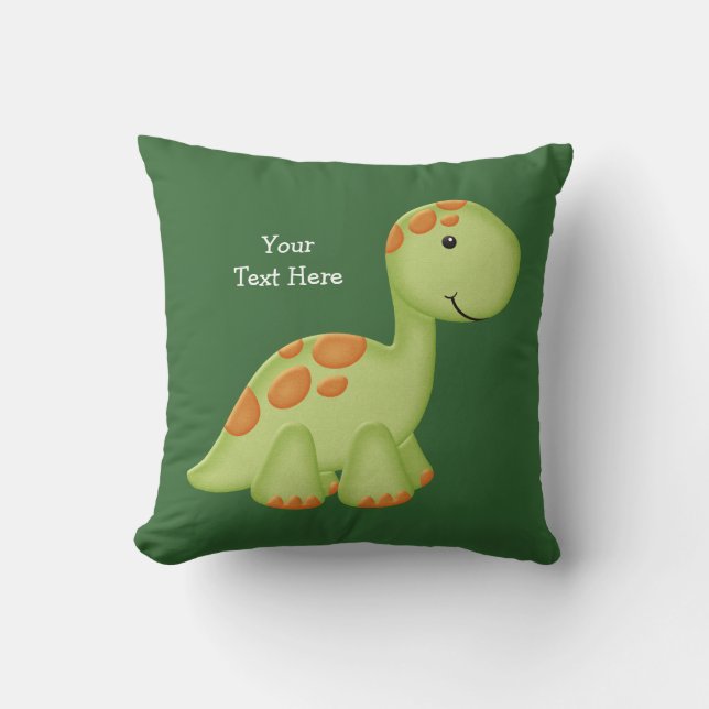 Green Dino (customisable) Cushion (Front)