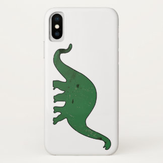 Green dino vintage distressed sign. iPhone x case