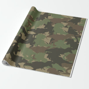 Green Dinosaur Camouflage Pattern Gift Wrapping Paper
