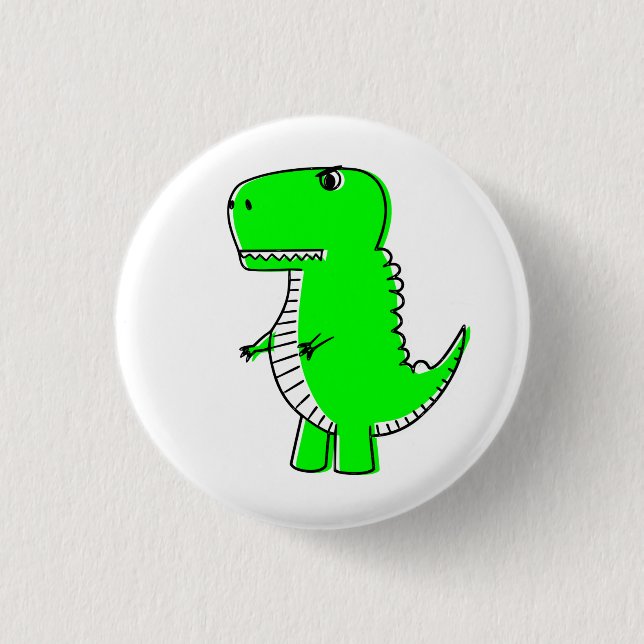 Green Dinosaur Drawing  3 Cm Round Badge (Front)