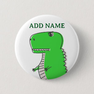Green Dinosaur Drawing Button