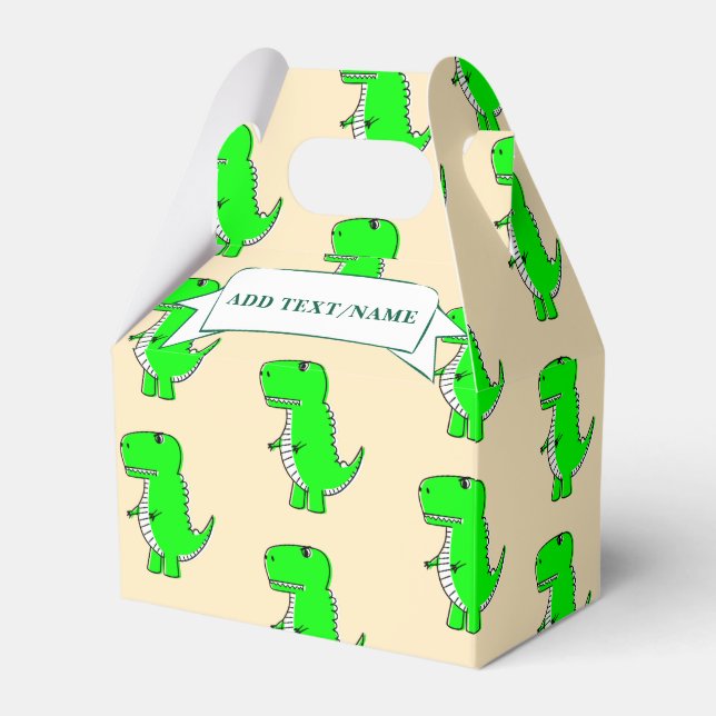Green Dinosaur Drawing Custom  Favour Box (Front Side)