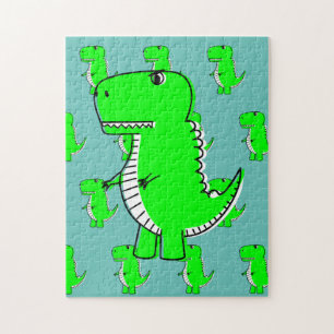 Green Dinosaur Drawing Jigsaw Puzzle
