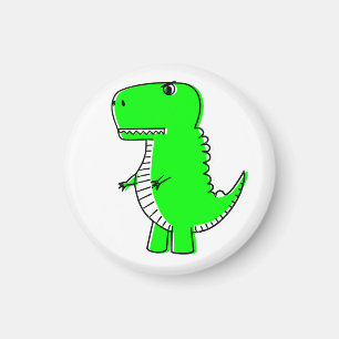 Green Dinosaur Drawing  Magnet