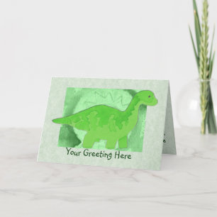 Green Dinosaur Greeting Card