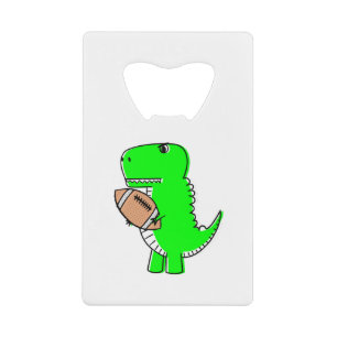 Green Dinosaur Loves Football