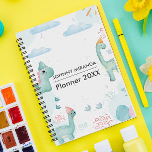 Green Dinosaur month and Week  Planner