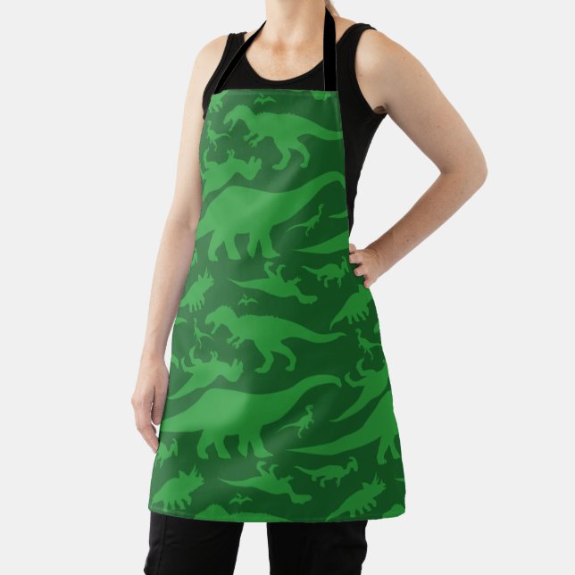 Green Dinosaur Pattern Apron (Insitu)