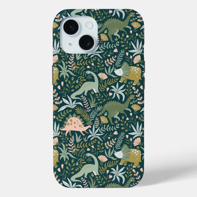 Green Dinosaur Pattern Case-Mate iPhone Case (Back)