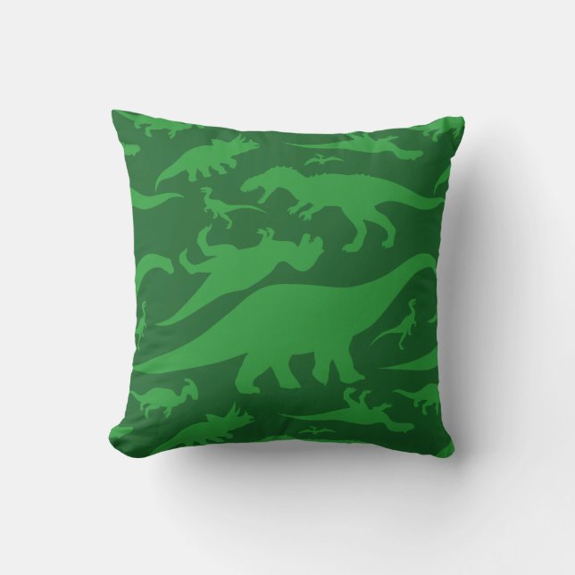 Green Dinosaur Pattern Cushion (Front)