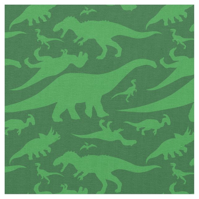 Green Dinosaur Pattern Fabric (Close Up)