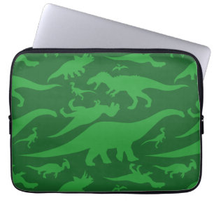 Green Dinosaur Pattern Laptop Sleeve