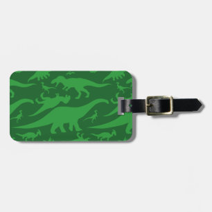 Green Dinosaur Pattern Luggage Tag