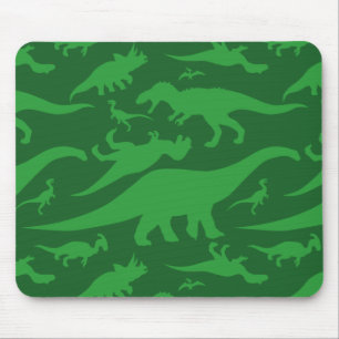 Green Dinosaur Pattern Mouse Pad