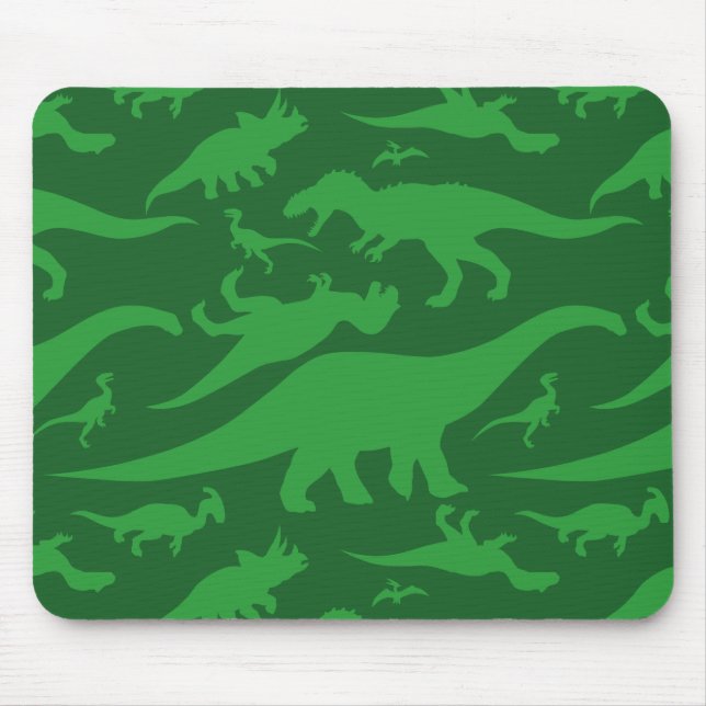 Green Dinosaur Pattern Mouse Pad (Front)