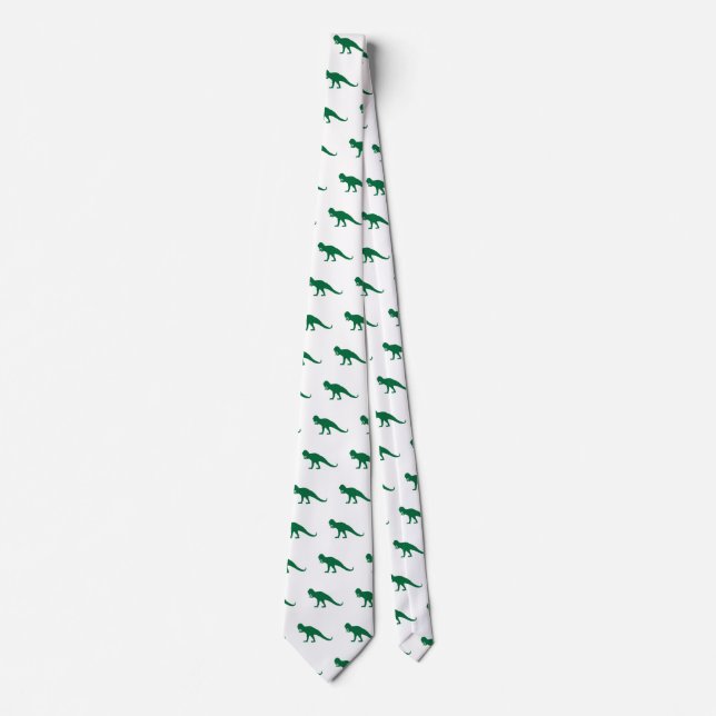 Green Dinosaur pattern Tie (Front)