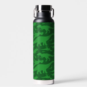 Green Dinosaur Pattern Water Bottle