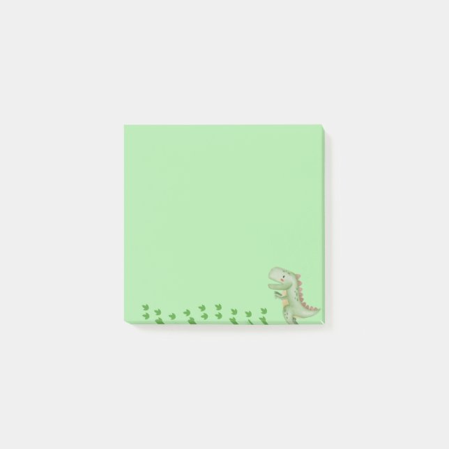 Green Dinosaur Post-it notes, sticky notes  (Front)