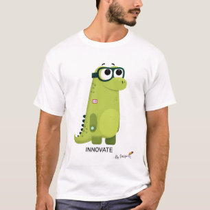 Green Dinosaur with Glasses   INNOVATE - By Design T-Shirt