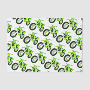 Green Dirt Bike Motorcycle Custom Colour Backgroun Tissue Paper