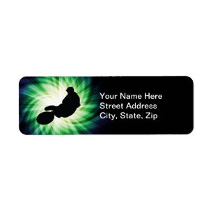Green Dirt Bike Return Address Label
