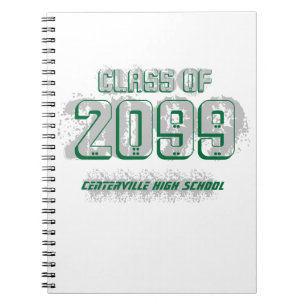 Green Distressed Modern Class of Notebook