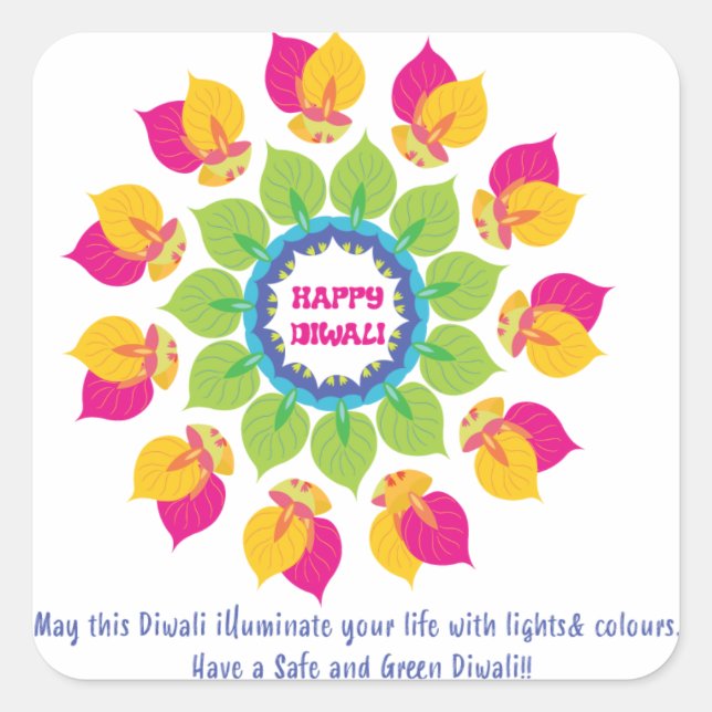 Green Diwali Stickers (Front)
