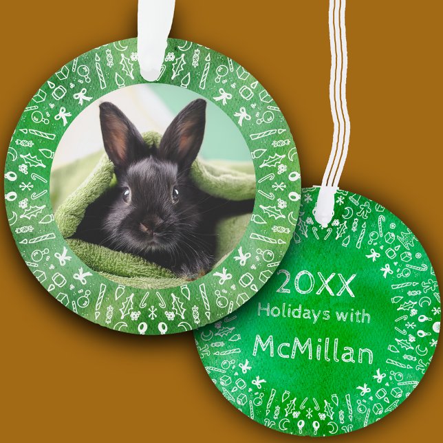 Green DIY Black Rabbit Holiday Tree  Ornament (Creator Uploaded)
