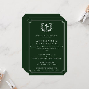 Green Doctor of Osteopathic Medicine Graduation Invitation