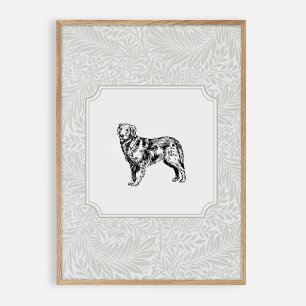 Green dog nursery vintage room  poster