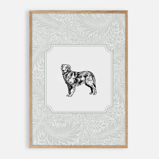 Green dog nursery vintage room  poster