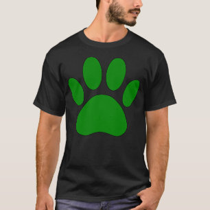 Green Dog Paw Print T-Shirt