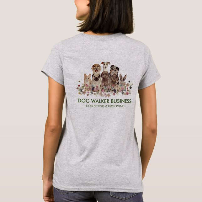 Green Dogs Services groomer walker sitter T-Shirt (Back)