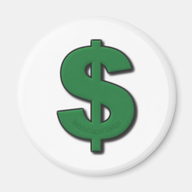 Green Dollar Sign Magnet (Front)