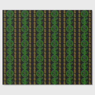 Green Dollar Symbol - Gold Dollar Icon Wrapping Paper