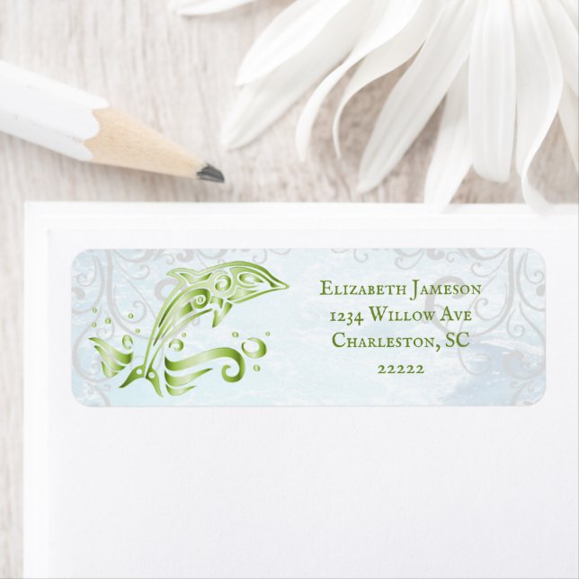 Green Dolphin Return Address Label (Insitu)