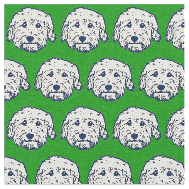 Green DOOD dog Fabric (Close Up)