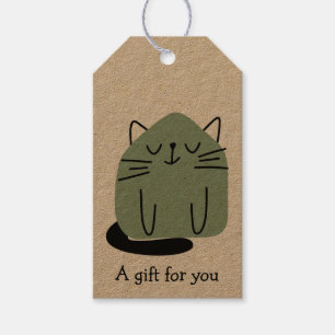 Green Doodle Cat Gift For You Custom Tags