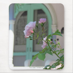 Green Door and Rose - Martha's Vineyard Mouse Pad