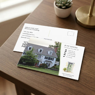 Green Door Watercolor Listing Real Estate Agent Postcard