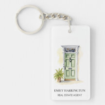 Green Door Watercolor Logo Real Estate Agent